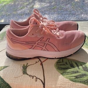 Asics Pink and White Athletic Shoes